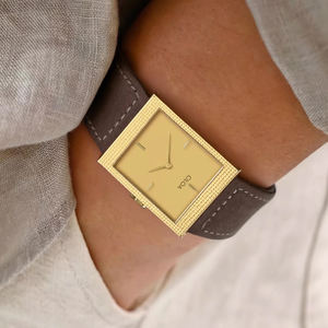 Reloj CILOA Cuadrado Dorado Personalizable para Hombre: Un Regalo de Lujo Ligero, Moderno, Elegante, Retro, Reloj de Cuarzo de Alta Calidad - Product Image 4