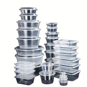 ชามซุปพลาสติกทรงสี่เหลี่ยมมน ขนาด 650 มล. แบบใส สำหรับซื้อกลับบ้าน บรรจุภัณฑ์แบบใช้แล้วทิ้ง พร้อมฝาปิด ใช้กับไมโครเวฟได้ - Product Image 1