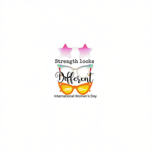 Camiseta para Mujer con Estampado 'Strength Looks Different', 100% Algodón, Cuello Redondo, Corte Regular, Informal, para el Día Internacional de la Mujer - Product Image 1
