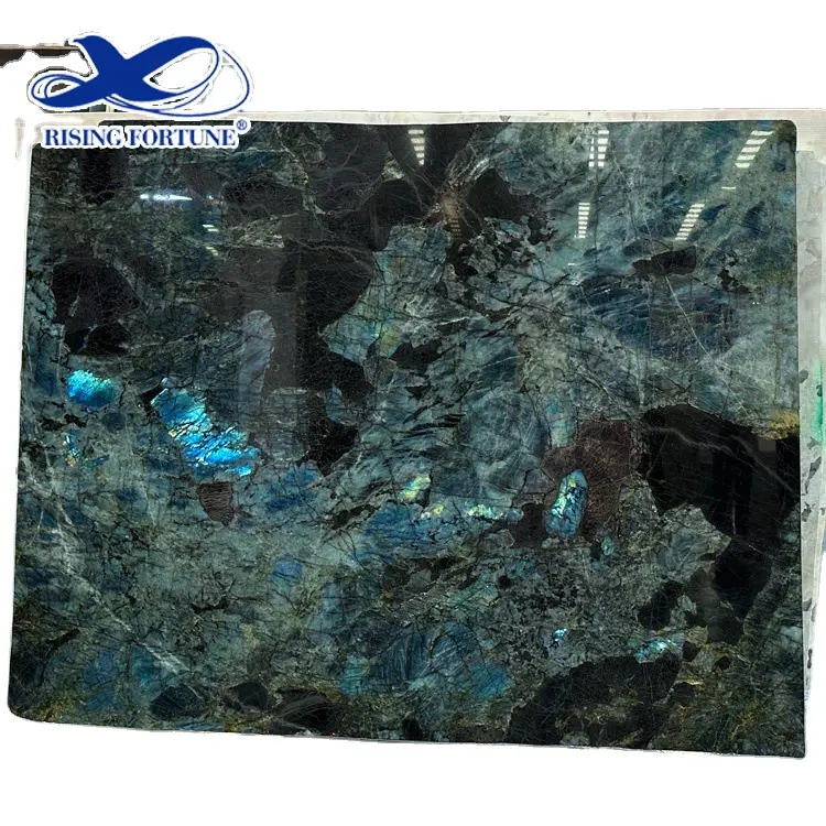 블루 에메랄드 Labradorite Lemurian 화강암 마다가스카르 석판 Labradorite 블루 그린 화강암 슬라브 벽 패널 및 수조