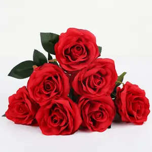 Europeo 7 10 testa piante artificiali rose Bouquet fiori artificiali pianta mano che tiene decorazione domestica produttore di nozze