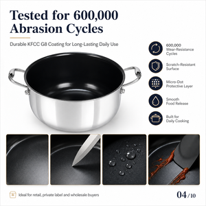 Olla para Sopa Tipo Buffet de 3QT/5QT, Acero Inoxidable G8, Cerámica <span class=keywords><strong>Antiadherente</strong></span> con Superficie de Micro Puntos - Product Image 5