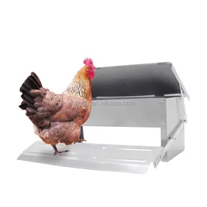 Automatic waterproof treadle self open aluminum feeding chicken trough for buckets