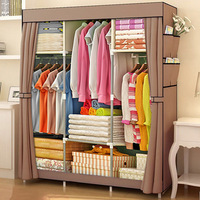 Armoire en Métal Non-Tissé à Compartiments Multiples, Design Moderne, Démontable pour Chambre d'Hôtel ou Salon