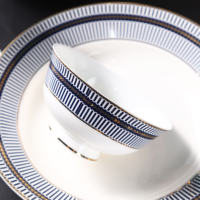 Service à thé de luxe 2024, ensemble de 58 pièces en céramique décorative, vaisselle ronde en porcelaine fine, coffret cadeau pour 6 personnes