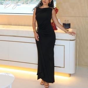 Nuovo Stile Abito da Sera Estivo da Donna, Monocolore, Lavabile, Senza Maniche, Sexy, Vestibilità Slim - Product Image 3