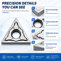Plaquettes de tournage CNC triangulaires en carbure, revêtues, pour aluminium, cuivre, bois, plastique, OEM