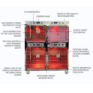 <span class=keywords><strong>Cage</strong></span> pour animaux de compagnie en acier inoxydable 304 sur mesure pour équipement vétérinaire et usage en magasin - Product Image 2