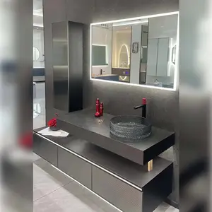 2023 phong cách mới 40 inch NỔI TƯỜNG 1 bồn rửa treo 2 ngăn kéo tắm đồ nội thất phòng tắm Vanity tủ