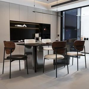 Italian Minimalist Luxury Dining Chair Modern Nordic Design With <b>Backrest</b> For Dining Room Adult Use - Product Image 4