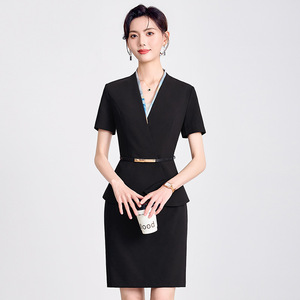 Women's Professional Summer Suit Skirt Three Quarter Sleeve Polyester Breathable Workwear Uniform - Product Image 4