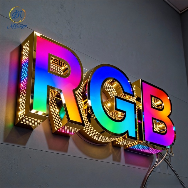 Outdoor Programmable Rgb Light Letters Business Sign Giant Light up Multi Color Programed Rgb Led Lighted Letters Led Signs
