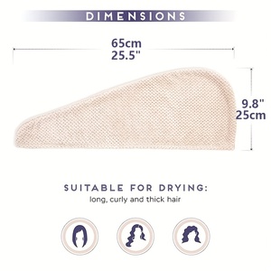 Buena calidad, venta al por mayor, logotipo personalizado, gran secado rápido, súper suave, <span class=keywords><strong>chica</strong></span>, mujer, <span class=keywords><strong>toalla</strong></span> de pelo de <span class=keywords><strong>microfibra</strong></span> - Product Image 2