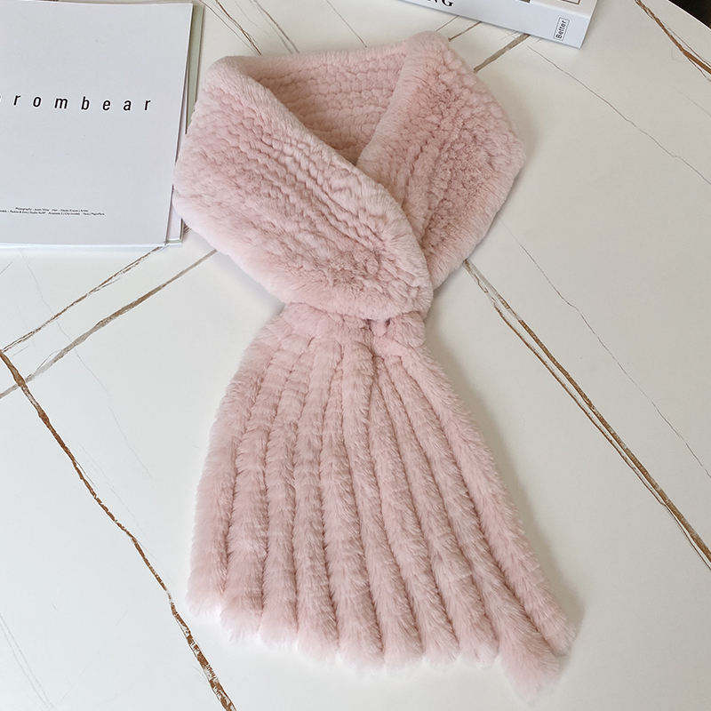 YR112 Cute Style Good Quality Hand Knitted Muffler Genuine Rex
