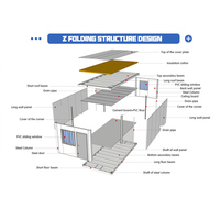 Villa préfabriquée moderne en conteneur pliable Z, logement mobile, bureau préfabriqué, maison en conteneur écologique et recyclable