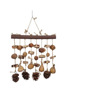 Natuurlijk houten vogelspeelgoed bijtring dennenappel hangende windgong milieuvriendelijke duivenringen binnen buiten - Product Image 5