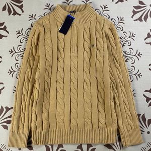 Pull semi-zippé RLS de créateur, style Old Qian avec broderie <span class=keywords><strong>Pon</strong></span>, pull tricoté décontracté à col montant - Product Image 6