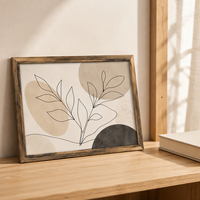 Art Mural Minimaliste Personnalisé : Illustration Botanique au Trait Fin 30 x 40 cm – Décoration Murale Sur Mesure