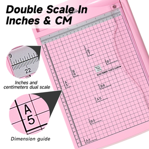 Máy cắt giấy thủ công JIELISI màu hồng, loại nặng, 12 inch, khổ A4, kiểu guillotine để bàn - Product Image 5