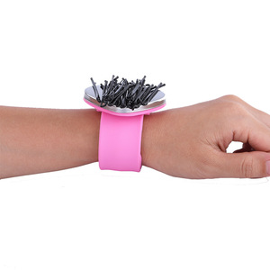 Hair Styling Magnetic <b>Bracelet</b> Wristband Heart Shaped <b>Metal</b> Clip 12 Cm Multifunction Daily Use - Product Image 3