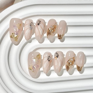 Nouveaux ongles à presser couleur dégradé vert, 100% <span class=keywords><strong>dessin</strong></span>és à la main, motifs étoiles et lunes, <span class=keywords><strong>faux</strong></span> ongles à couverture complète, nouvelle collection d'art ongulaire à vendre - Product Image 6