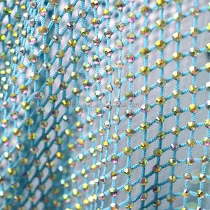 SS12 High Quality Rhinestone Mesh Fabric Shining Crystal Sparkle Mesh Fabric
