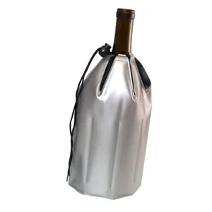 Pendingin Kantong Es Promosi Dapat Digunakan Kembali Anggur dan Minuman Pendingin Es Bir Botol Anggur Bungkus Lengan Pemegang