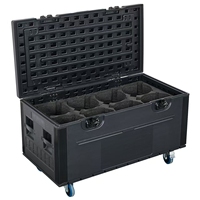 Caisse de transport robuste en plastique HDPE PE empilable, à roulettes, pour câbles, avec séparateurs, OEM/ODM, étanche IP65