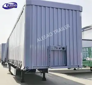 ALEEAO Tri akslar 40 altbilgi konteyner branda PVC sider traktör sürgülü tarp perde yan van yarı kamyon römorku tente ile