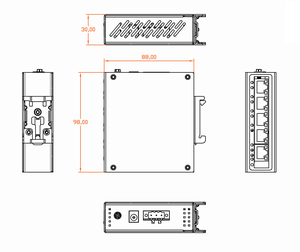 Switch Ethernet Industrial <span class=keywords><strong>de</strong></span> Red RJ45 <span class=keywords><strong>de</strong></span> 4 Puertos + 1 Puerto <span class=keywords><strong>de</strong></span> Enlace Ascendente 10/100M para Cámaras <span class=keywords><strong>de</strong></span> <span class=keywords><strong>Vigilancia</strong></span> CCTV, Compre 10 y Obtenga 1 Gratis - Product Image 5