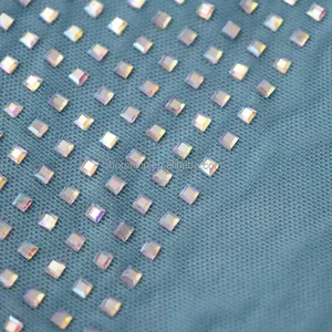 F002 Hot Selling Rhinestone Fabric Luxury Elastic Fabric Crystal For Clothing Fabric