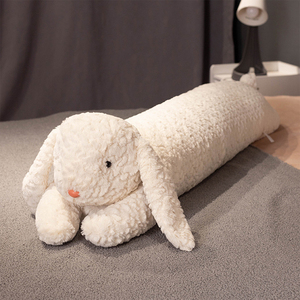 <b>Cute</b> <b>Bear</b> Rabbit-Shaped Knitted Plush Lumbar Pillow for Women's Leg Support During Sleep Breathable & Eco-Friendly - Product Image 5
