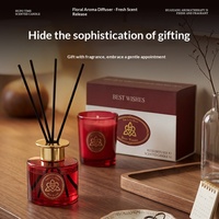 Coffret Cadeau de Bougies d'Aromathérapie Série Romantique Festive Chanson Wish Transfrontalière, 2 Parfums de Bois de Santal Haut de Gamme Personnalisés