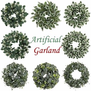 Artificial Eucalyptus Wreath Natural <b>Green</b> Foliage <b>Garland</b> Decor For Home Dining Table Holiday Party Tabletop Ornament - Product Image 3