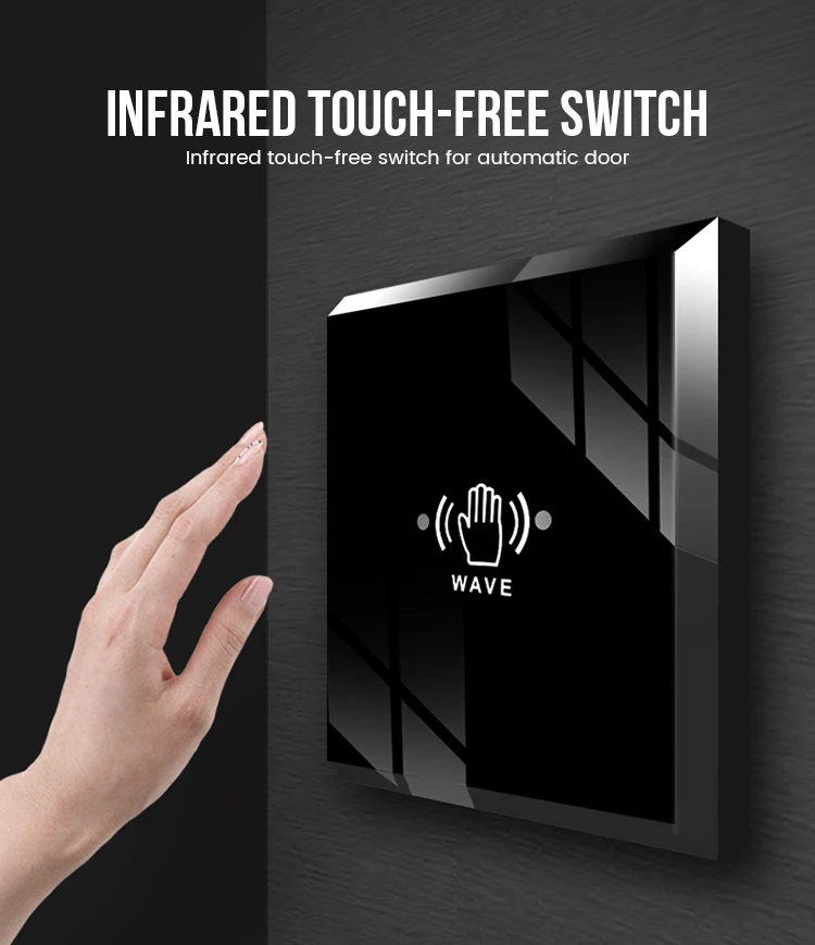 Wired Wall Touchless Switch Hand-Waving Exit Button With Led