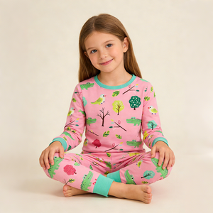 Hongbo 100% coton enfants pyjamas pantalons ensemble unisexe imprimé motif vêtements de nuit pour 4 <span class=keywords><strong>ans</strong></span> grands enfants vêtements d'hiver pour filles garçons - Product Image 4