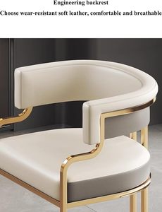 Tabouret haut de bar moderne nordique léger de luxe dossier design industriel stable pour la maison hôtel <span class=keywords><strong>cuisine</strong></span> réception réception chaise - Product Image 3