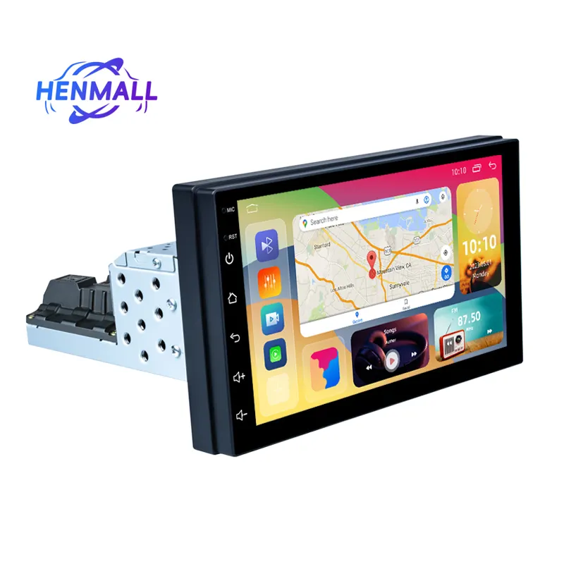 Henmall 7 pouces écran tactile universel Android voiture lecteur multimédia DVD 1Din Gps Navigation autoradio carplay Android Auto BT