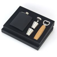Ensemble de flacons à liqueur en acier inoxydable de 7 oz et 8 oz avec entonnoir, coffret cadeau pour homme, flacon à whisky personnalisé avec logo