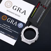 Boîtier de montre GA2100 Iced Out Buss Down en laiton plaqué or écologique, style Hip Hop, avec lunette et boucle en Moissanite VVS D pour homme
