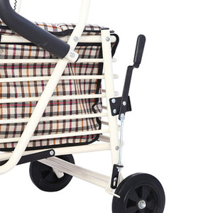 Carrito de compras portátil Kangweichi con asiento plegable, 4 ruedas de PU, marco de acero, para personas mayores, ayuda para caminar - Product Image 5