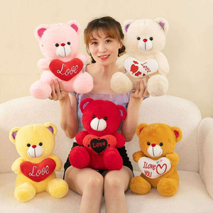 Мягкая милая плюшевая кукла на День Святого Валентина, плюшевый мультяшный красный плюшевый мишка с любовным сердцем, игрушка, подарок на день Святого Валентина для подруги - Product Image 5