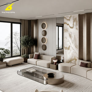 Applique murale LED ronde en bois - Décoration minimaliste pour salon et chambre - Product Image 4