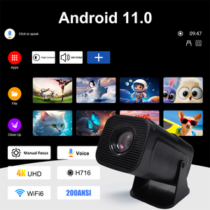 Máy chiếu di động thông minh với Wifi 6 và 5.0 <span class=keywords><strong>Bluetooth</strong></span>, bản địa 720P, hỗ trợ 1080P, Máy chiếu phim gia đình với hệ thống video - Product Image 2