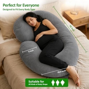 Oreiller de grossesse en forme de G avec housse amovible, coussin de maternité pour un soutien complet du corps, idéal pour dormir sur le côté - Product Image 4
