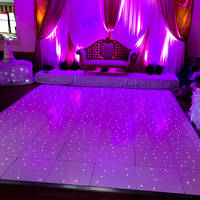 White Glossy LED Starry Dance Floor Tiles for Wedding Stage Deceration