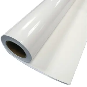 더 나은 옥외 내구성 90mic PVC 영화 140g 강선 종이 자동 접착 백색 영원한 비닐