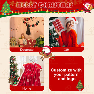 Manta polar Sherpa de franela con estampado de dibujos animados de Navidad personalizada gratis, manta de 2 capas para invierno - Product Image 3