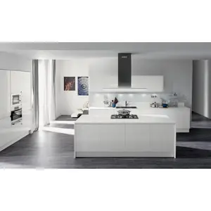 China new design White Lacquer Kitchen Cabinet Appliances Black Melamine Kitchen Cabinet