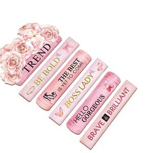 ป้ายไม้ติดผนัง คำคมสร้างแรงบันดาลใจ ลายดอกไม้สีชมพู ตกแต่งบ้านสไตล์วินเทจ สำหรับห้องเด็กผู้หญิง - Product Image 5